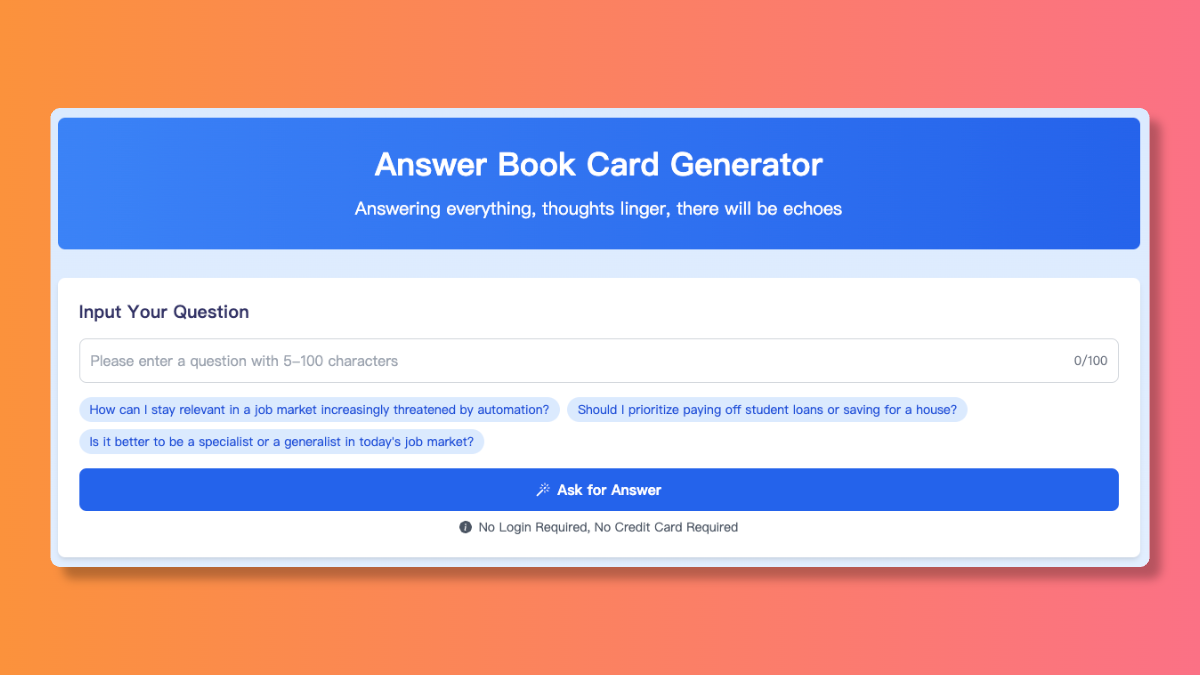 AI Answer Book Card Generator: Unlock Insights Instantly